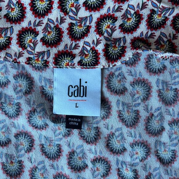 Cabi Poet Kimono Duster Jacket  5664Size Large Yellow Gold Patchwork Floral Boho - Picture 9 of 11